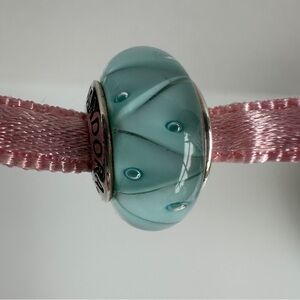 PANDORA TURQUOISE LOOKING GLASS MIRANO GLASS CHARM
